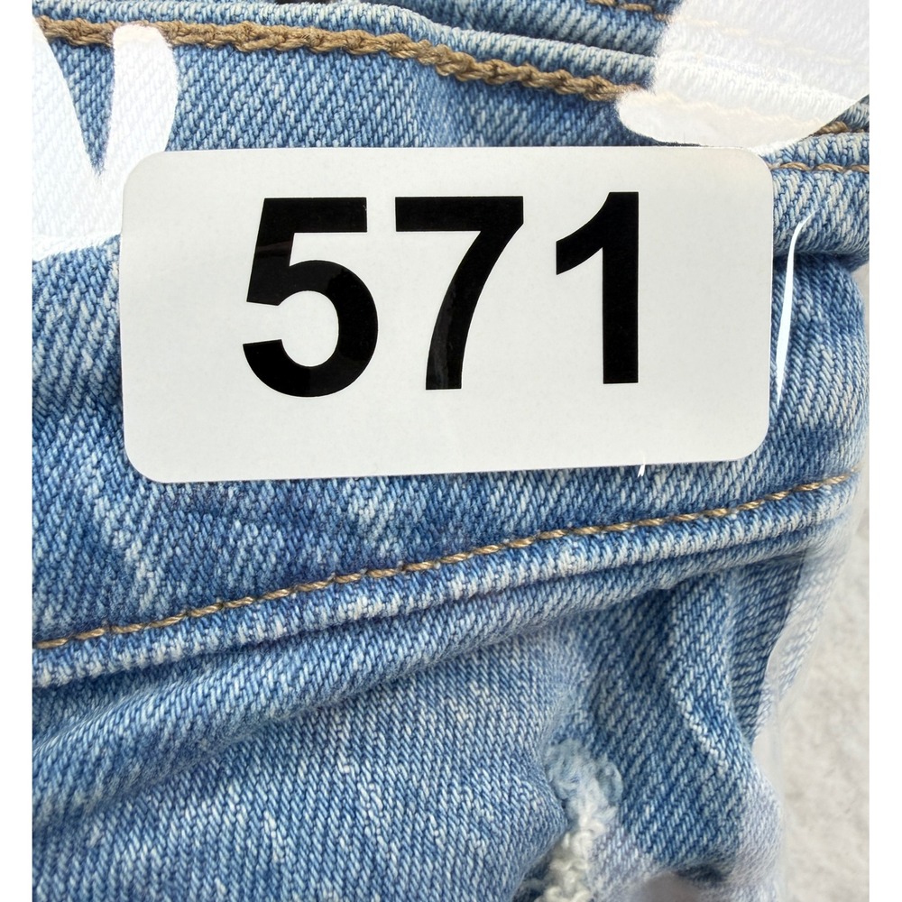 Levis 70s High Flare Jeans Light Wash Distressed Denim Size 26 Retro High Rise - Picture 7 of 7